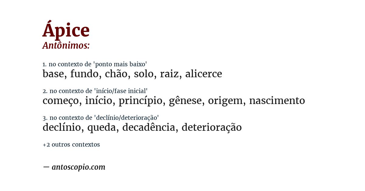 Antônimo de ápice