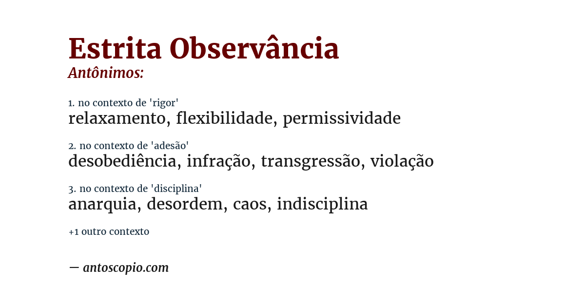 Antônimo de estrita observância