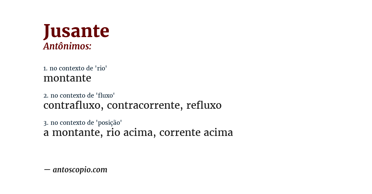 Antônimo de jusante