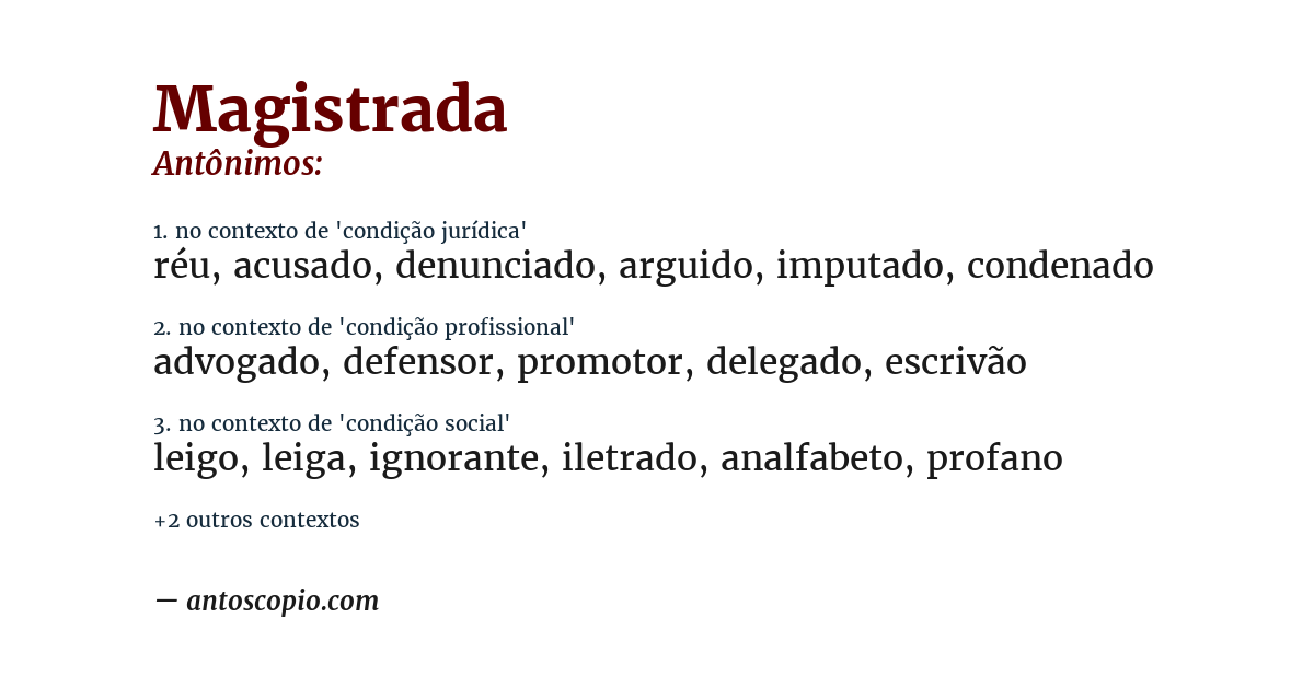 Antônimo de magistrada