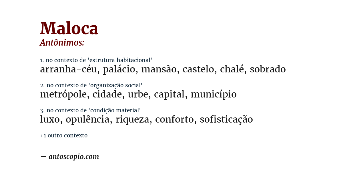 Antônimo de maloca