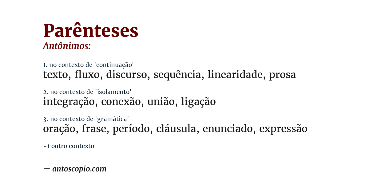 Antônimo de parênteses