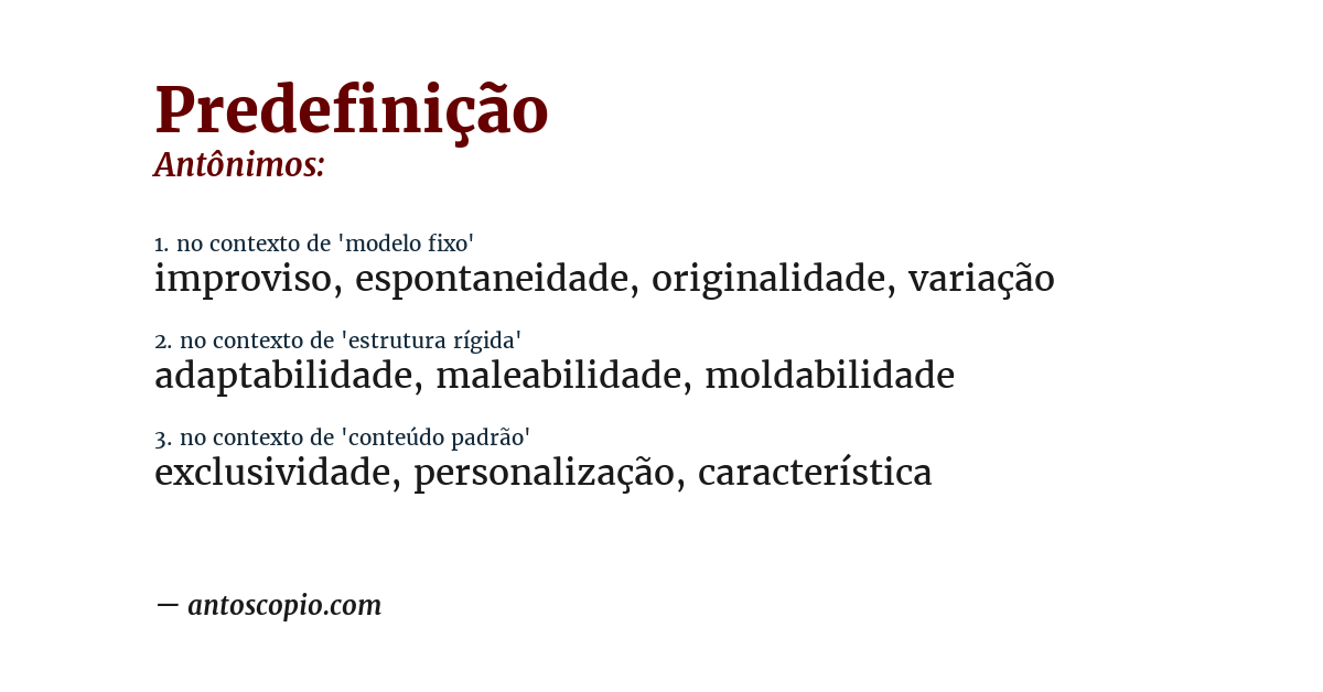 Antônimo de predefinição