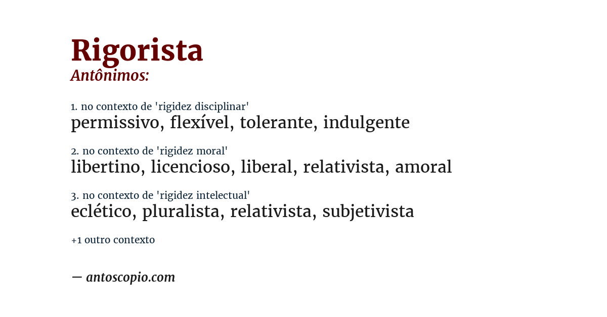 Antônimo de rigorista