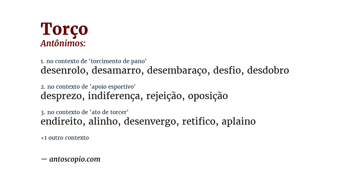 Antônimo de torço
