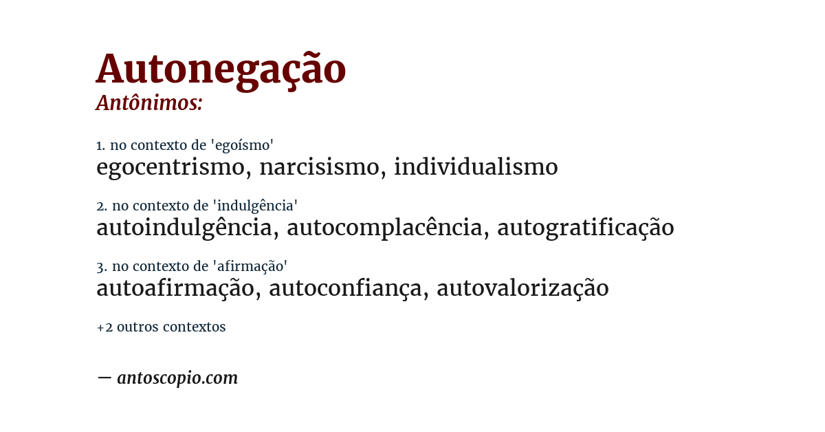 Antônimo de autonegação