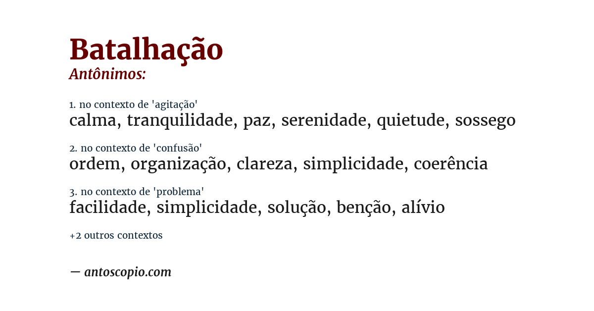 Antônimo de batalhação