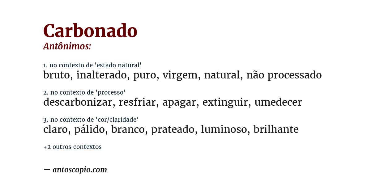 Antônimo de carbonado
