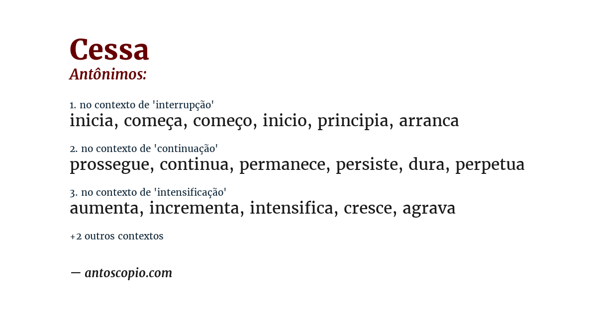 Antônimo de cessa