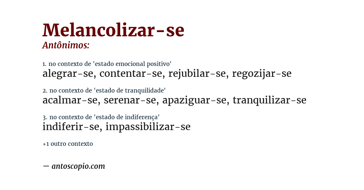 Antônimo de melancolizar-se