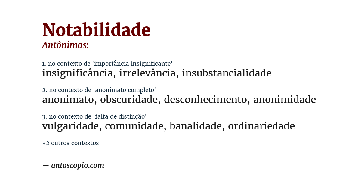 Antônimo de notabilidade