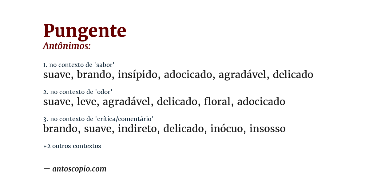 Antônimo de pungente