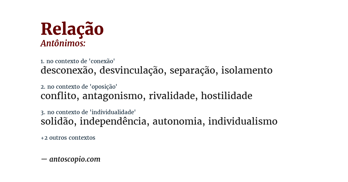 Antônimo de relação