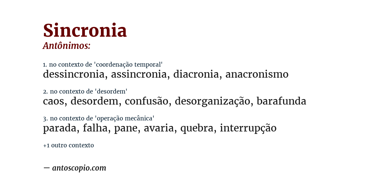 Antônimo de sincronia
