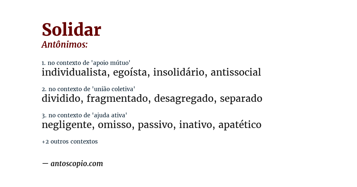 Antônimo de solidar