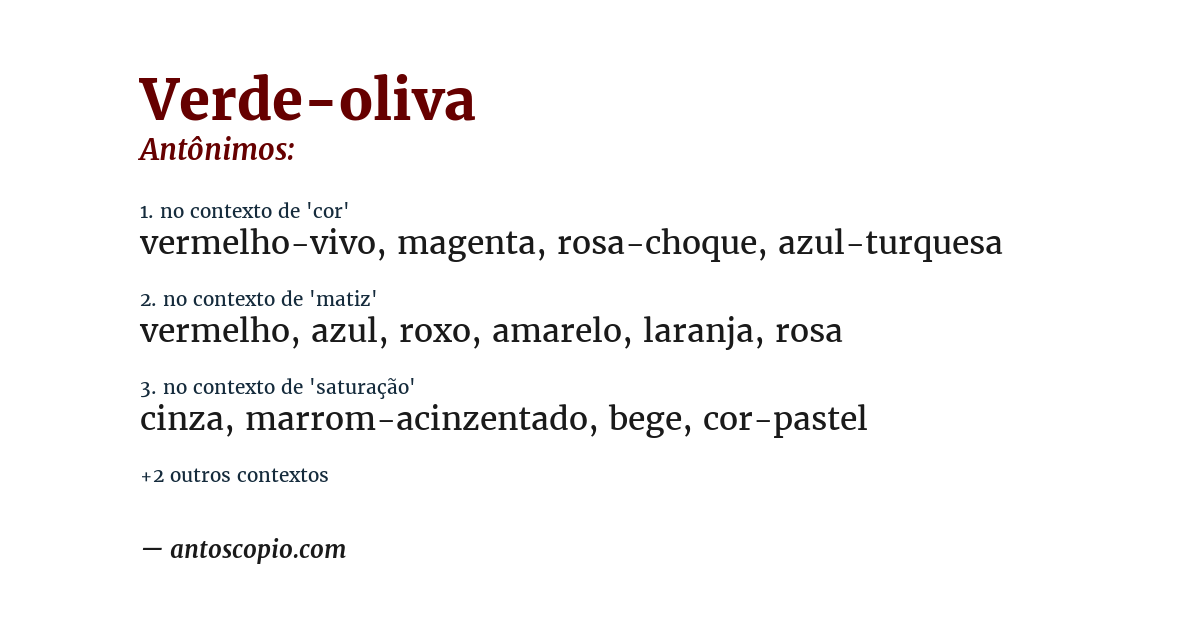 Antônimo de verde-oliva