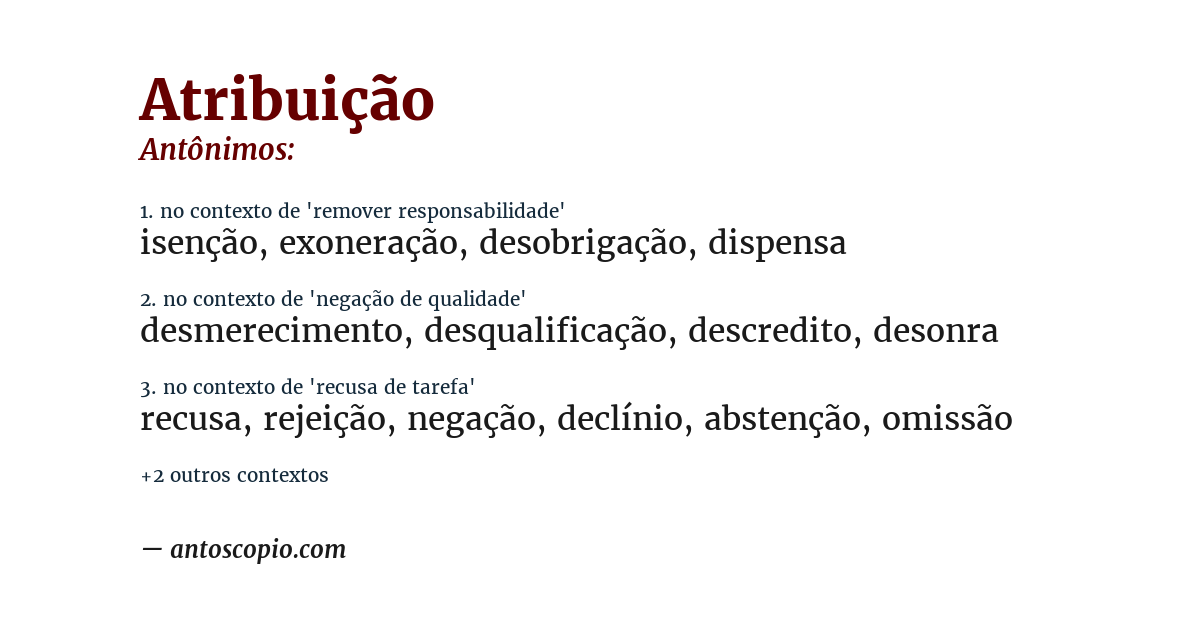 Antônimo de atribuição