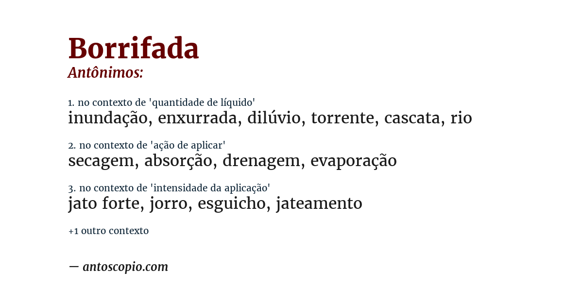 Antônimo de borrifada