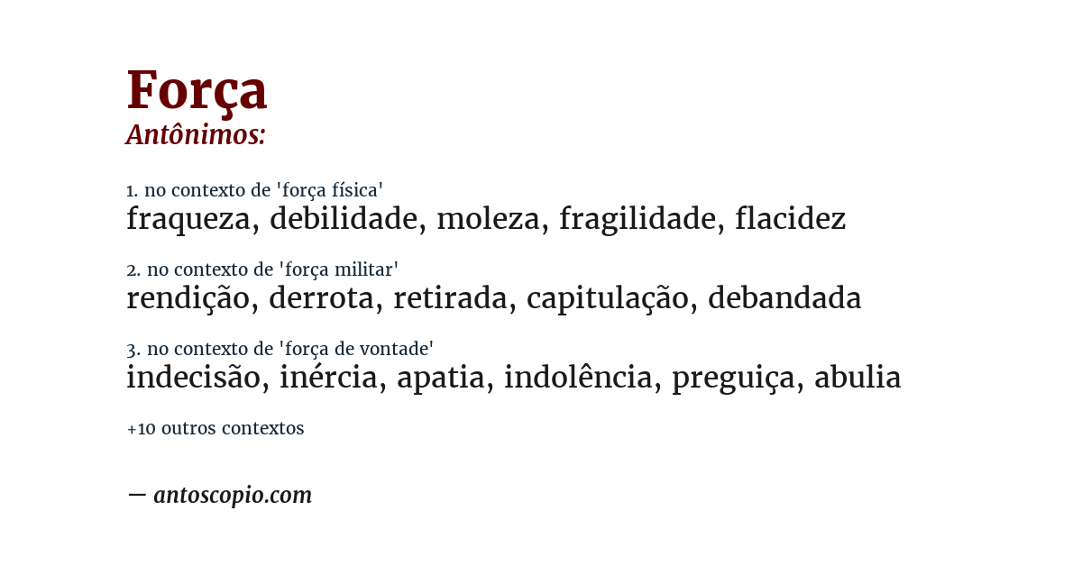 Antônimo de força