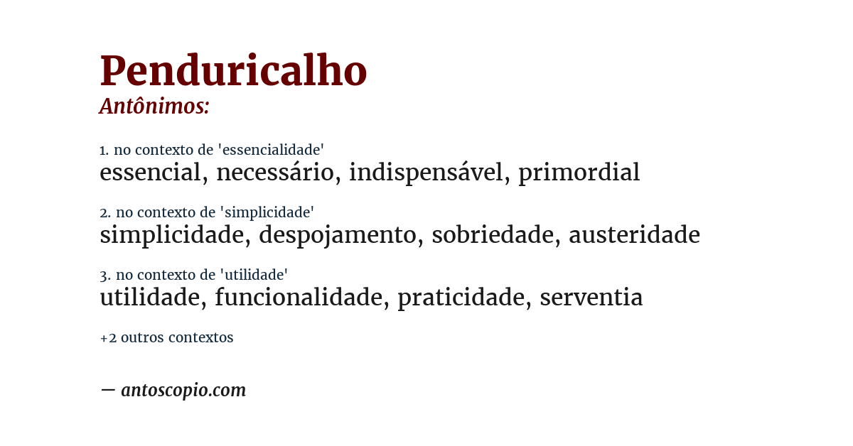 Antônimo de penduricalho