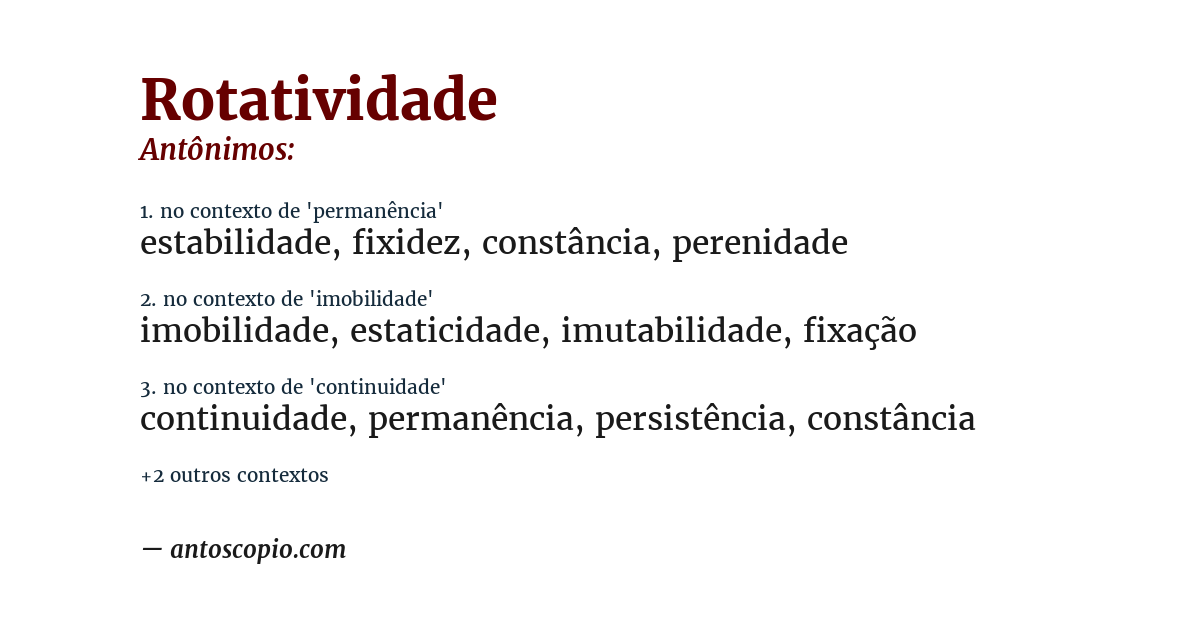 Antônimo de rotatividade