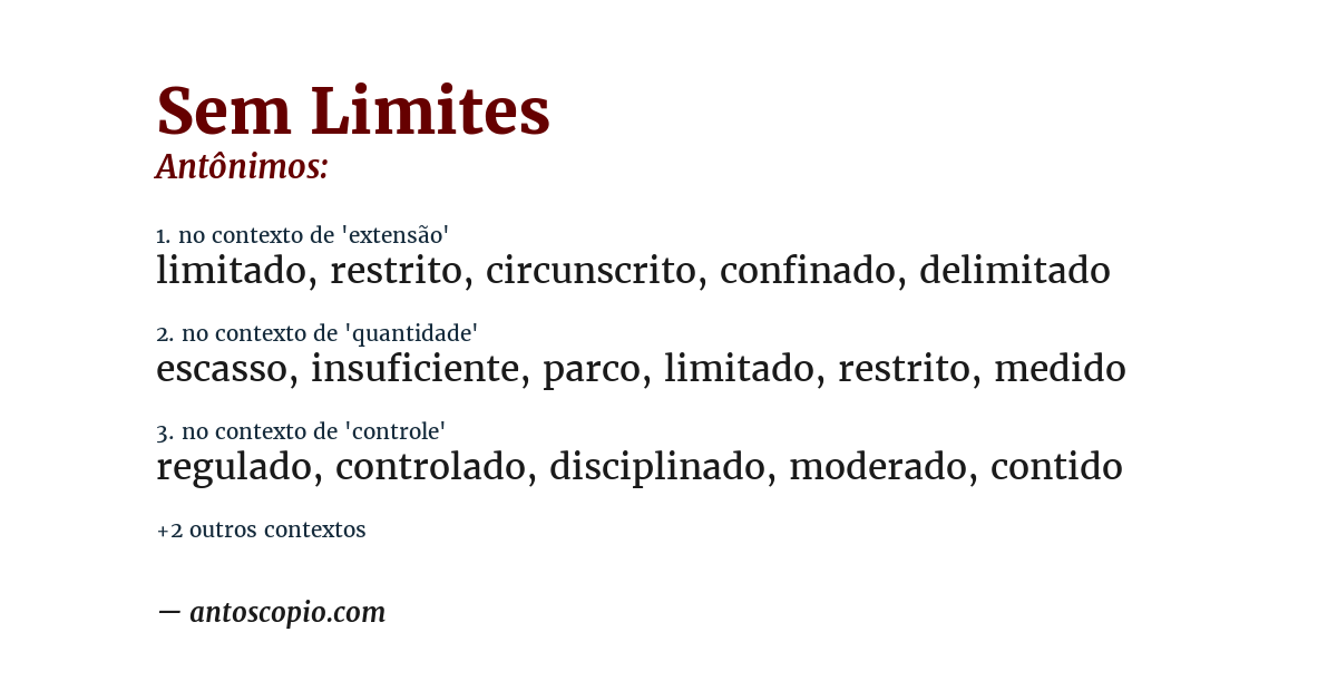 Antônimo de sem limites
