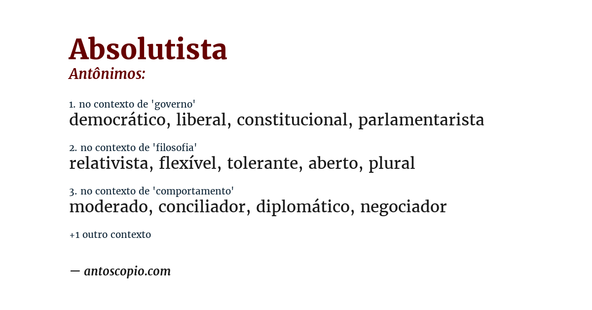 Antônimo de absolutista