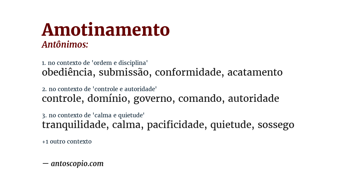 Antônimo de amotinamento