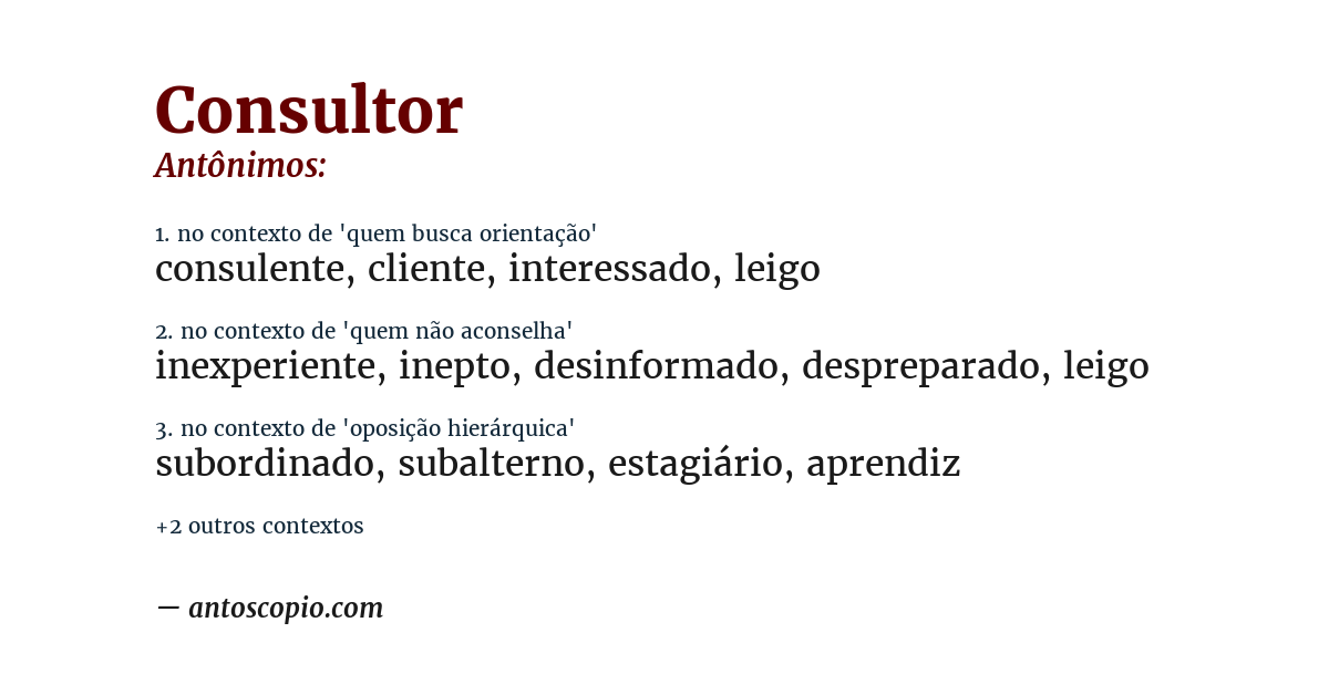 Antônimo de consultor