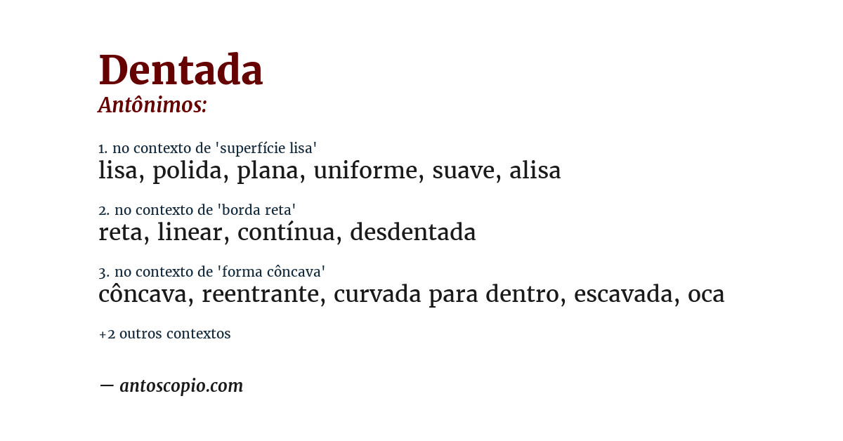 Antônimo de dentada