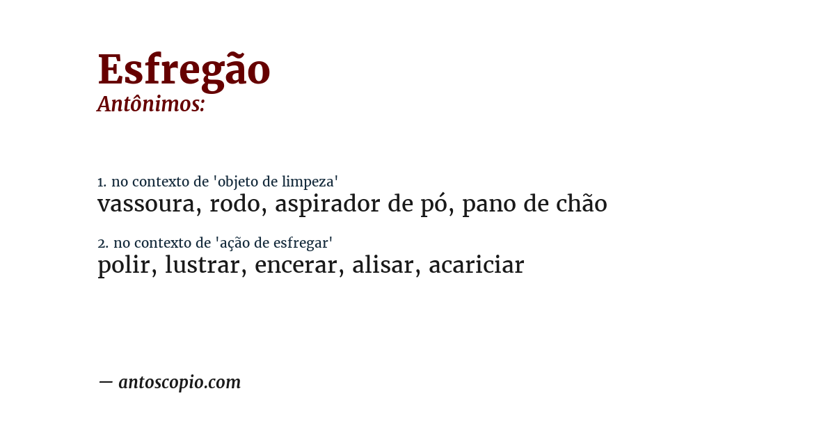 Antônimo de esfregão