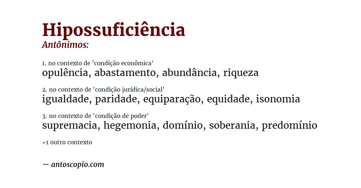 Antônimo de hipossuficiência