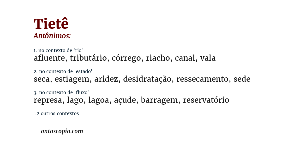 Antônimo de tietê