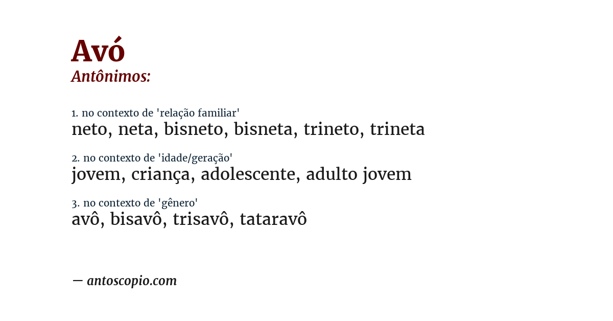 Antônimo de avó