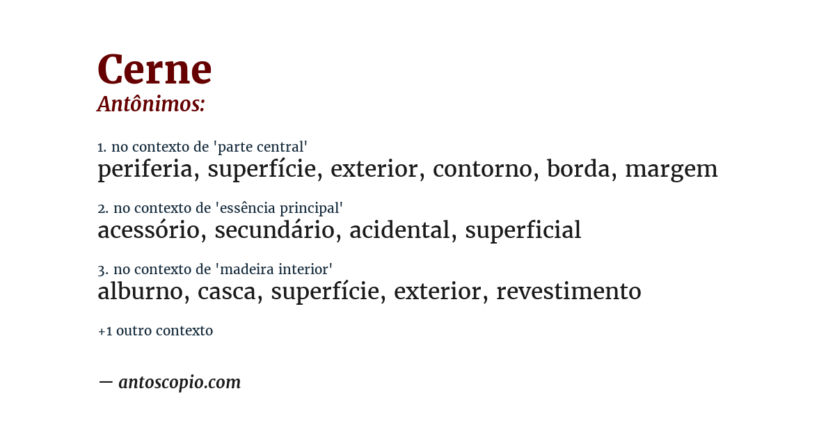 Antônimo de cerne