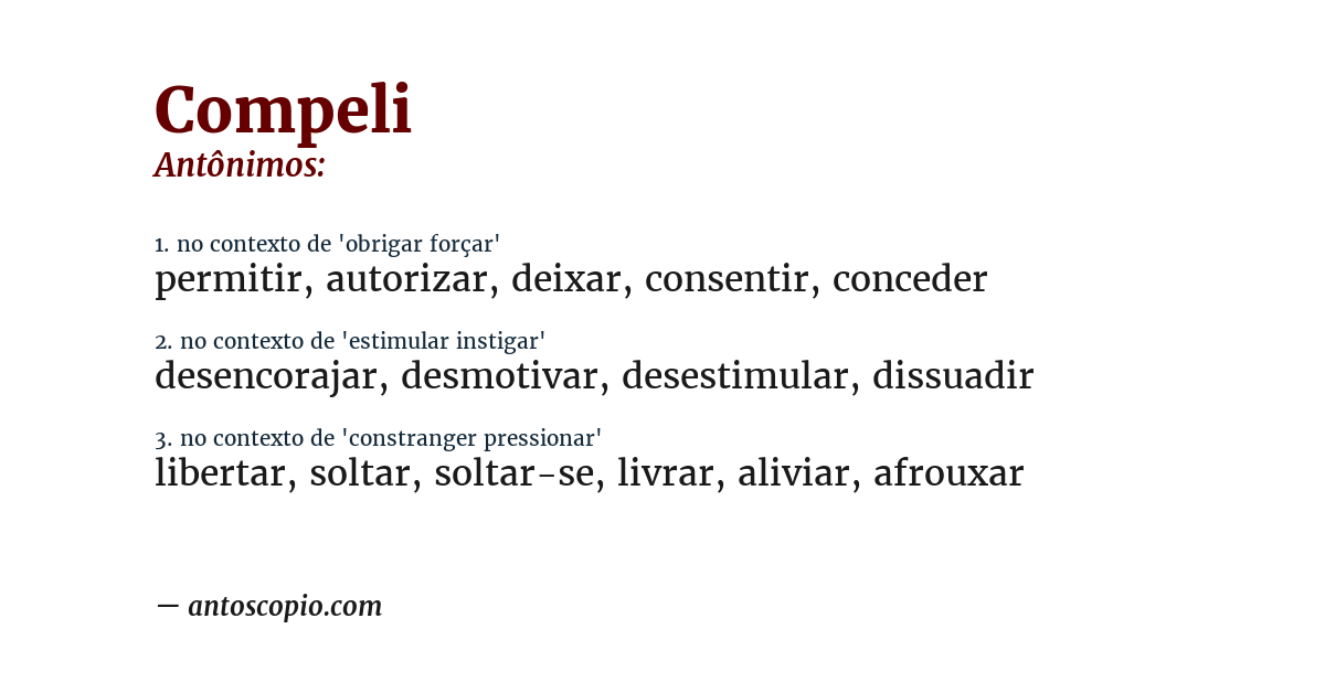 Antônimo de compeli