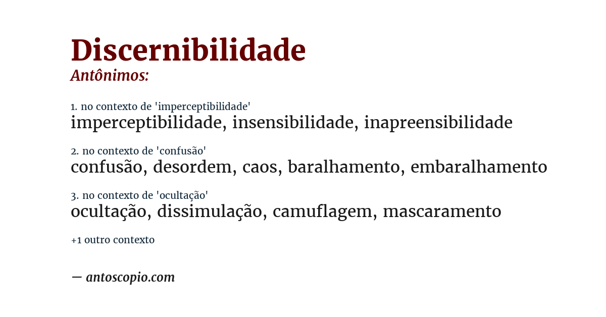 Antônimo de discernibilidade