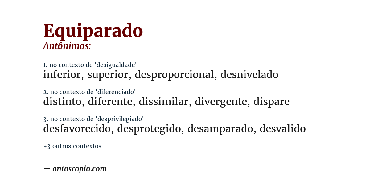 Antônimo de equiparado