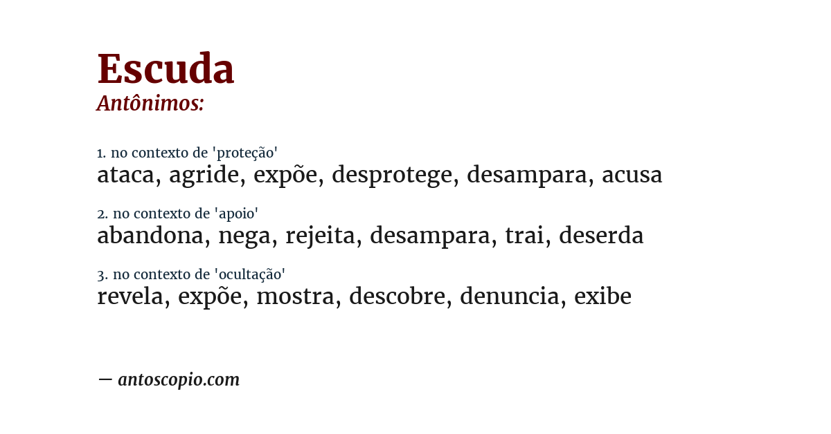 Antônimo de escuda