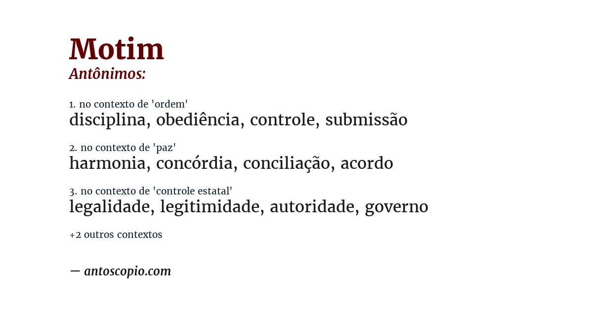 Antônimo de motim