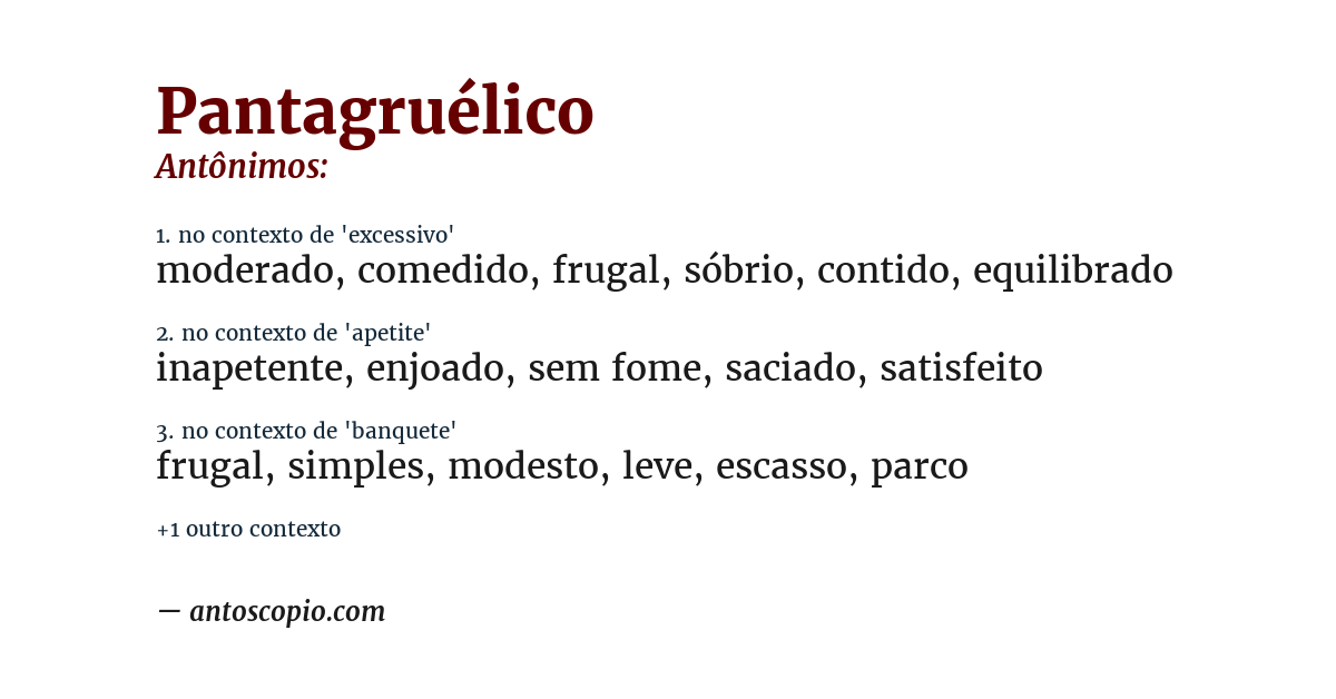 Antônimo de pantagruélico