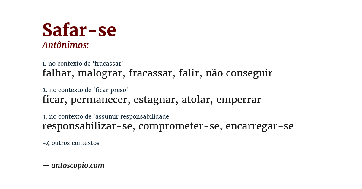 Antônimo de safar-se