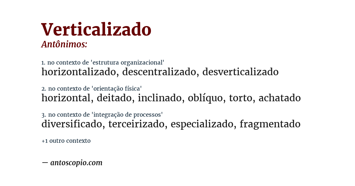 Antônimo de verticalizado