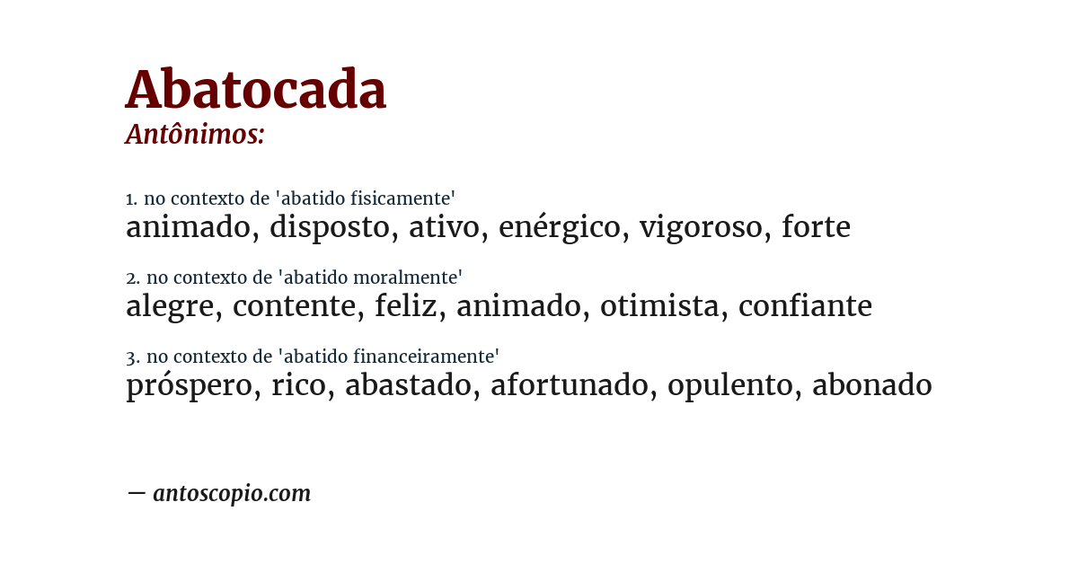 Antônimo de abatocada
