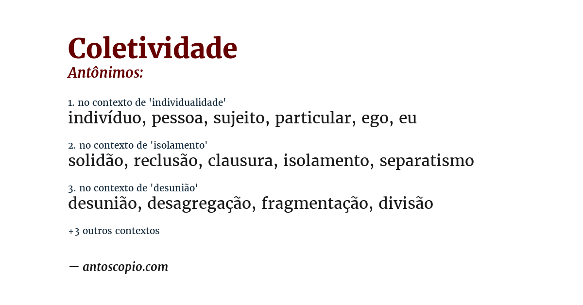 Antônimo de coletividade