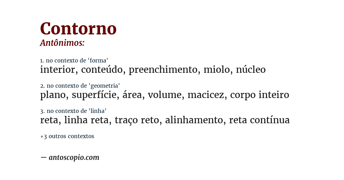 Antônimo de contorno