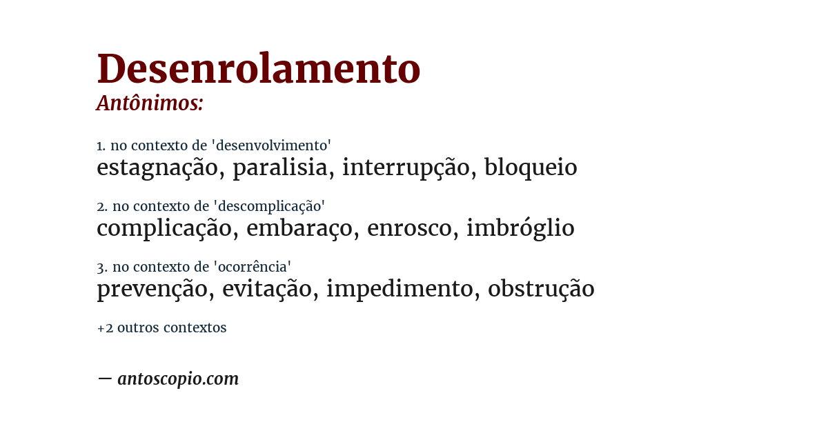 Antônimo de desenrolamento