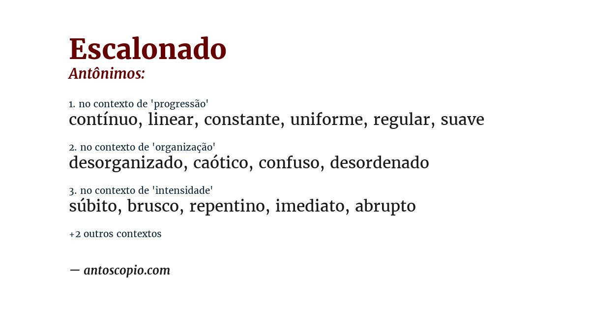 Antônimo de escalonado
