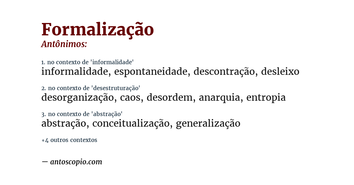 Antônimo de formalização