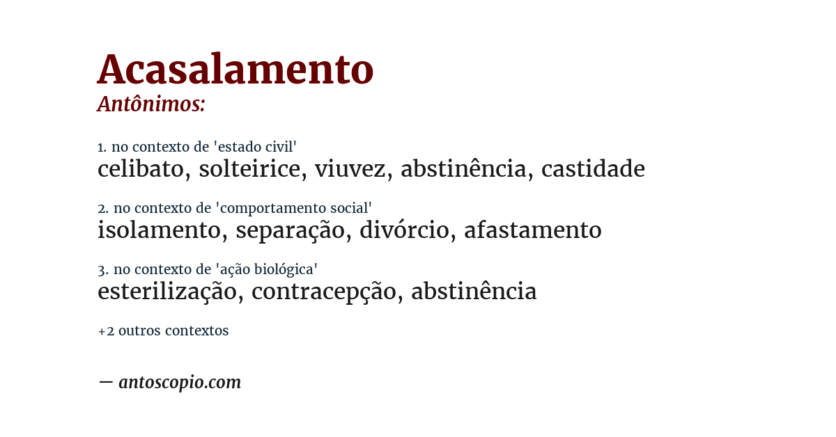 Antônimo de acasalamento